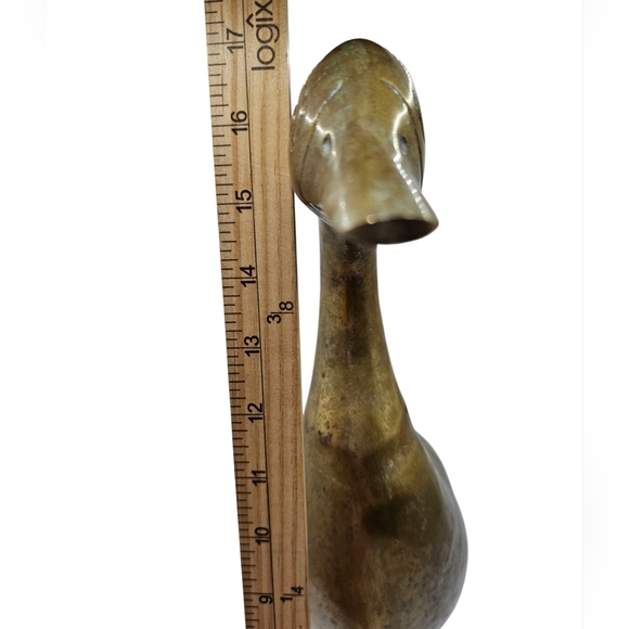 Vintage Brass Goose Figurine, 17" Tall - Picture 7 of 8